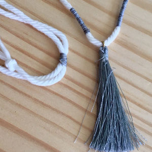 Grey tassel Fifty shades of grey bracelet